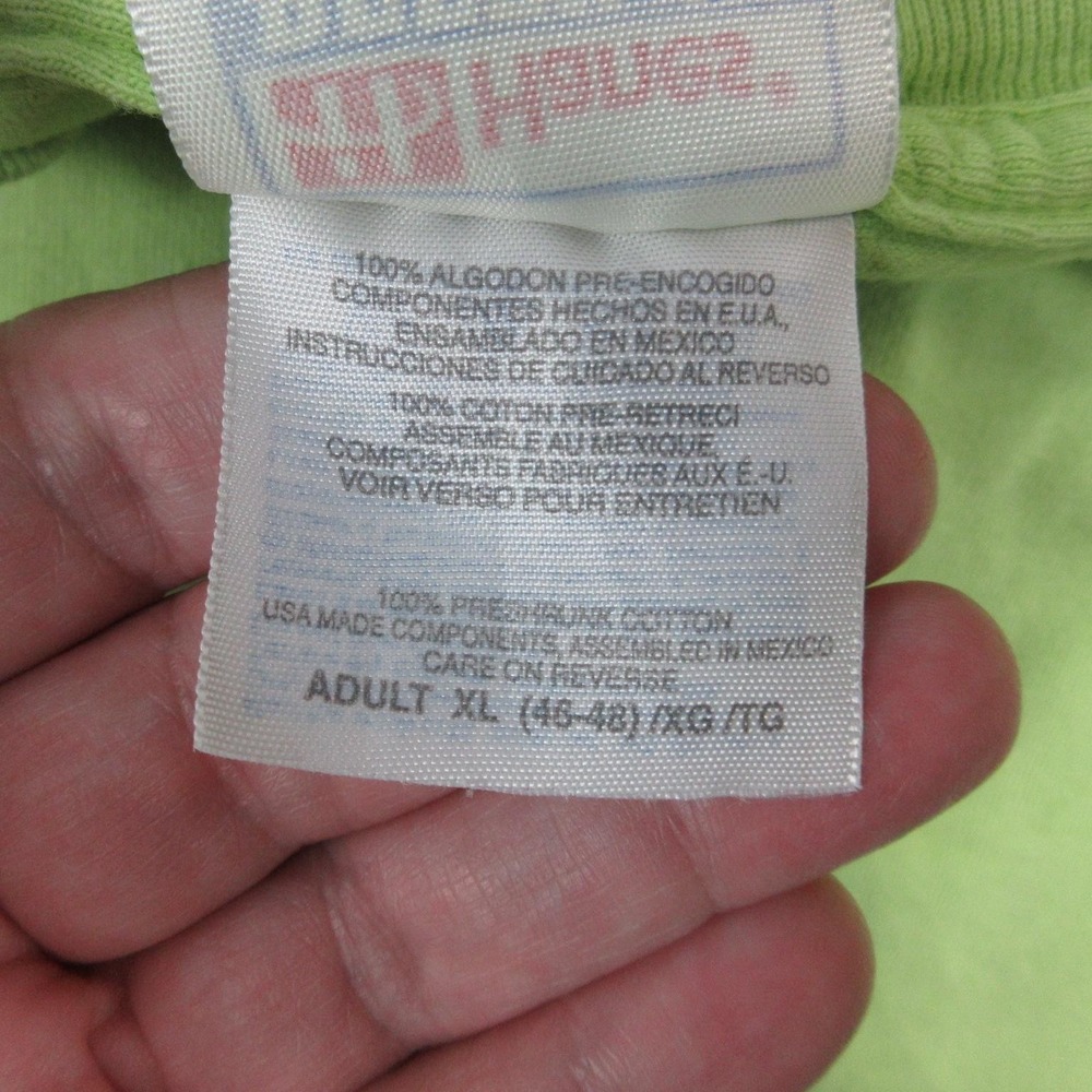 Seafood Graphic Slogan Shirt Mens XL Green Big Mussels Legs Tails Hanes Beefy-T - Picture 9 of 13